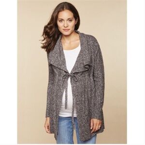EUC Motherhood Maternity sz L gray tie-waist cardigan